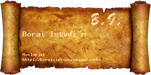 Borai István névjegykártya