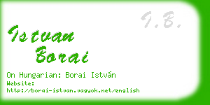 istvan borai business card